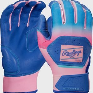 Rawlings Workhorse Royal/Pink Youth Fun Burst Batting Gloves